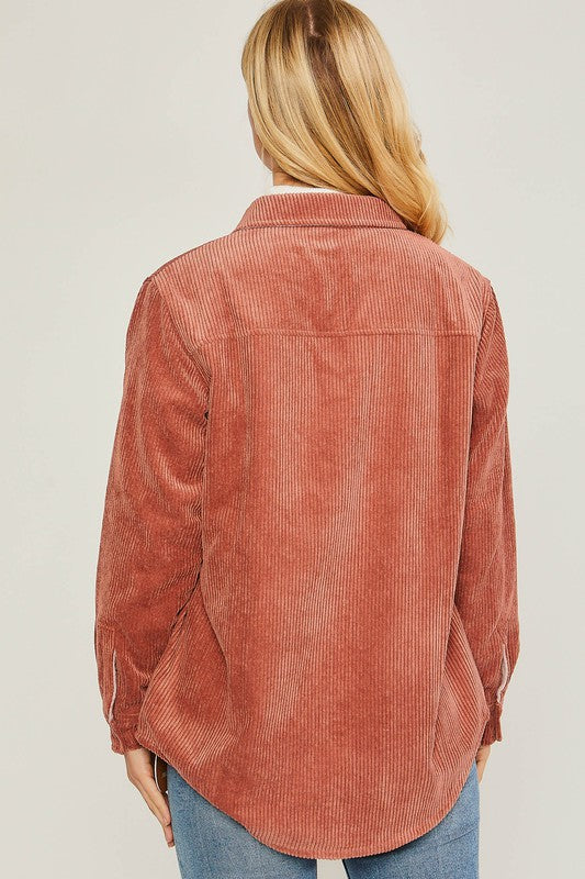 Cameron Corduroy Reversible Button Down Jacket