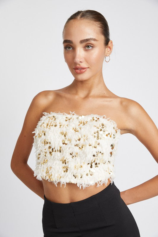 Camila Feather Tube Top