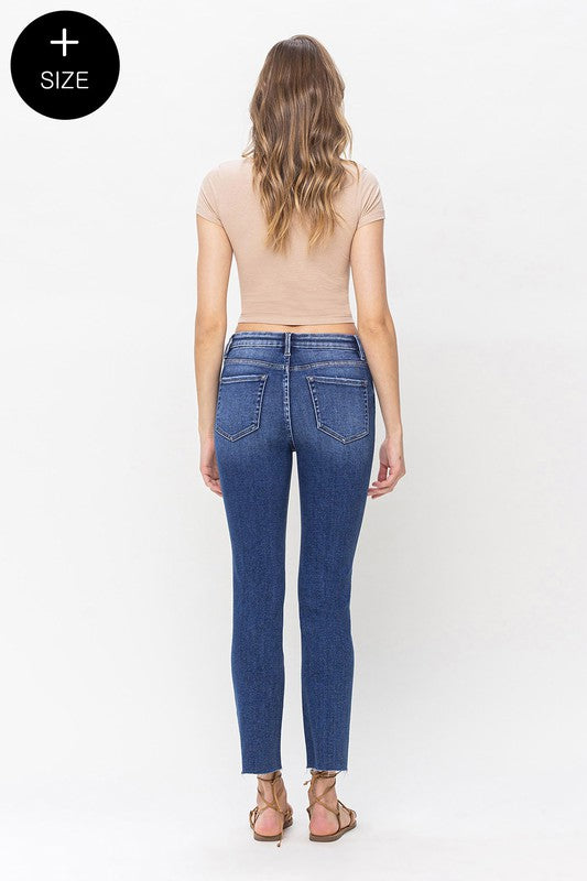 Plus Size High Rise Slim Straight Jeans