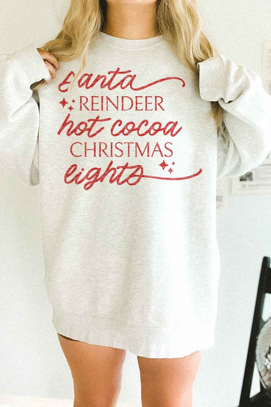 SANTA REINDEER CHRISTMAS OVERSIZED SWEATSHIRT