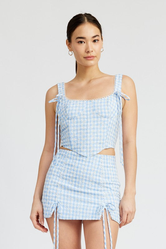 Georgia Gingham Bustier Top