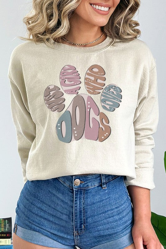 Just a Girl Who Loves Dogs Flower Sweatshirt