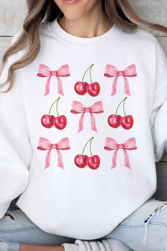 CHERRY BOW COQUETTE OVERSIZED SWEATSHIRT