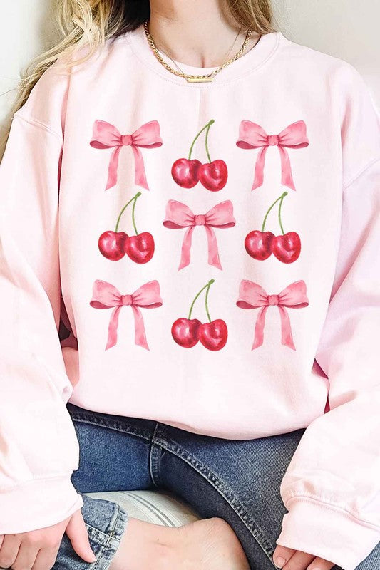 CHERRY BOW COQUETTE OVERSIZED SWEATSHIRT