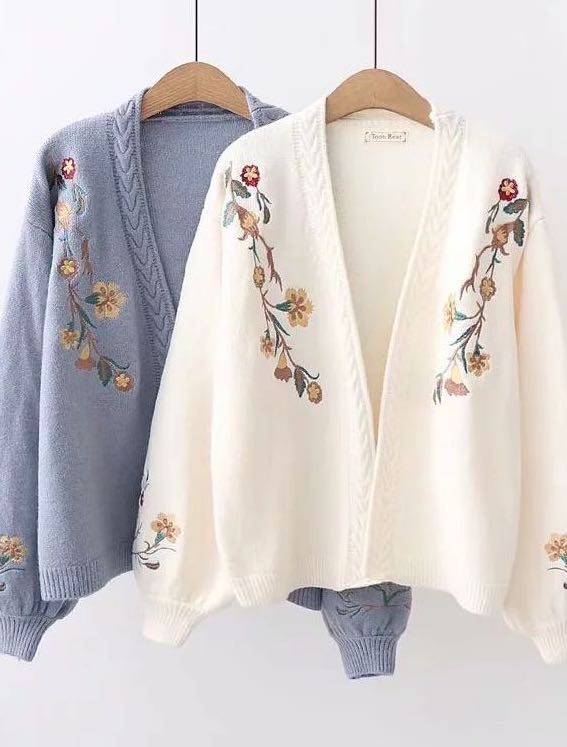 Alyssa Floral Open Knit Cardigan