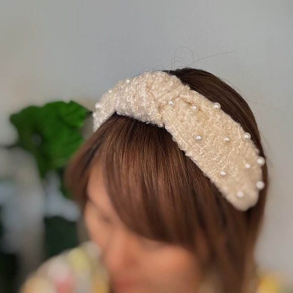 Pearl And Tweed Knotted Headband