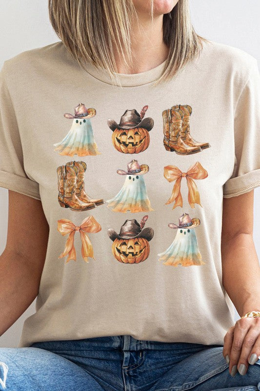 Halloween Country Ghost Jack Bow Graphic Tee