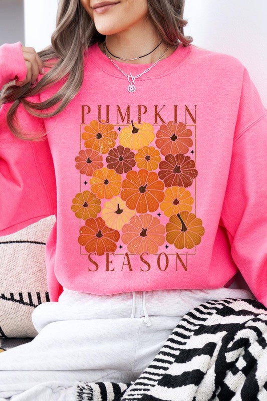 Pumpkin Season Boho Graphic Fleece Sweatshirts