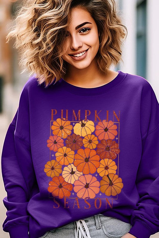 Pumpkin Season Boho Graphic Fleece Sweatshirts