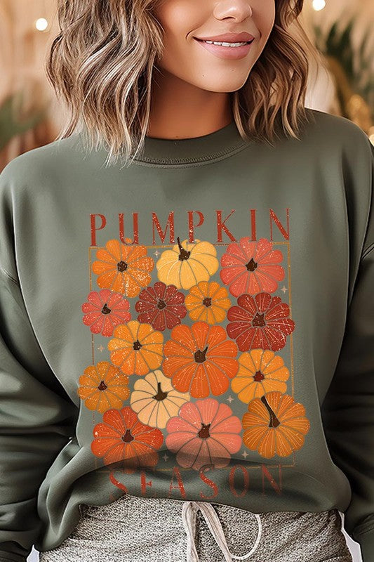 Pumpkin Season Boho Graphic Fleece Sweatshirts