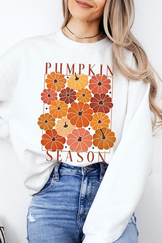 Pumpkin Season Boho Graphic Fleece Sweatshirts