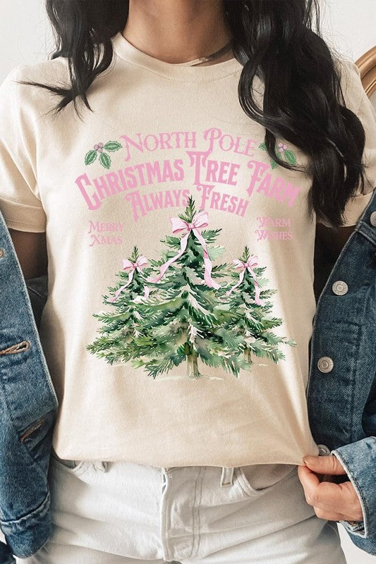 North Pole Christmas Tree Farm Graphic Tee