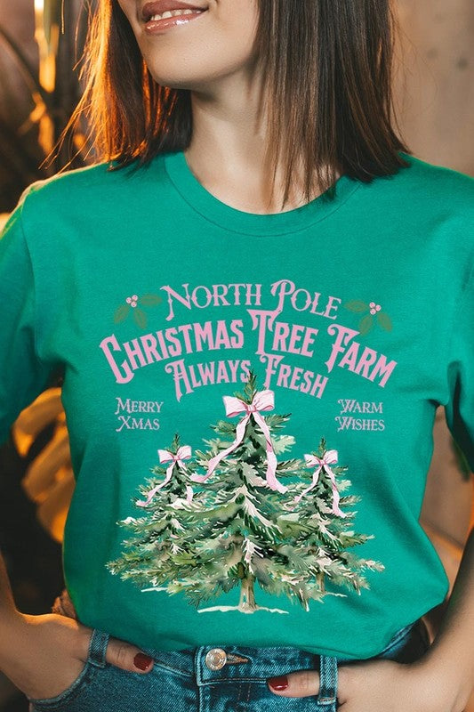 North Pole Christmas Tree Farm Graphic Tee