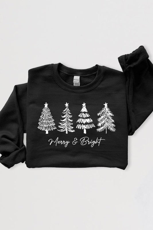 Merry & Bright Christmas Trees Sweatshirts