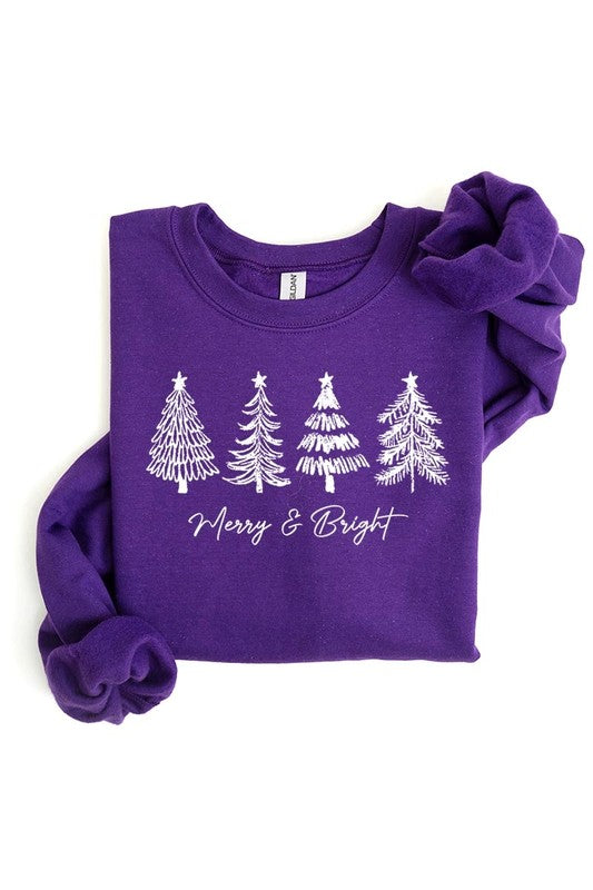 Merry & Bright Christmas Trees Sweatshirts