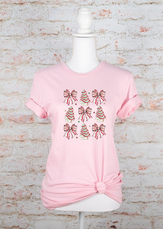 Coquette Christmas Tree Cake Graphic Tee