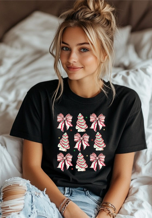 Coquette Christmas Tree Cake Graphic Tee