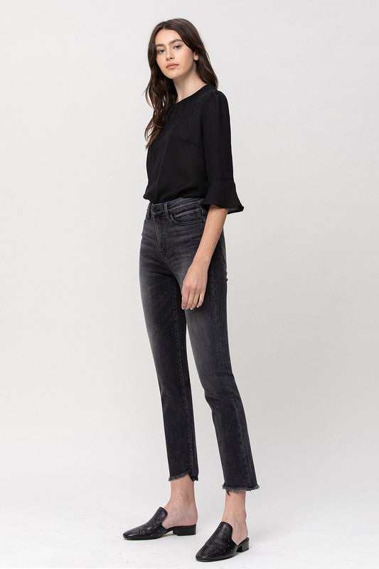 Mila High Rise Straight Crop Jeans