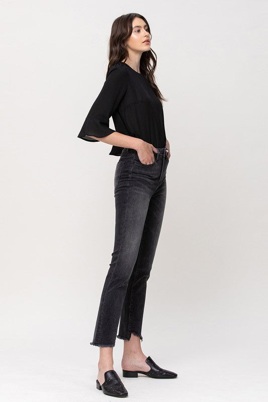 Mila High Rise Straight Crop Jeans