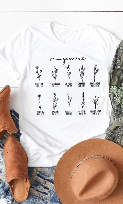 You Are Inspirational Floral Graphic Tee