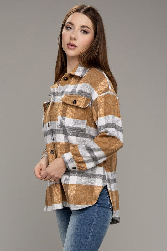 Corinna Plaid Long Sleeve Shacket