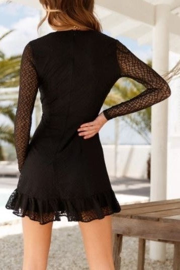 Victoria Soft Lace Surplice Mini Dress