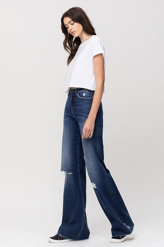 Rorie High Rise Distressed Wide Leg Jeans