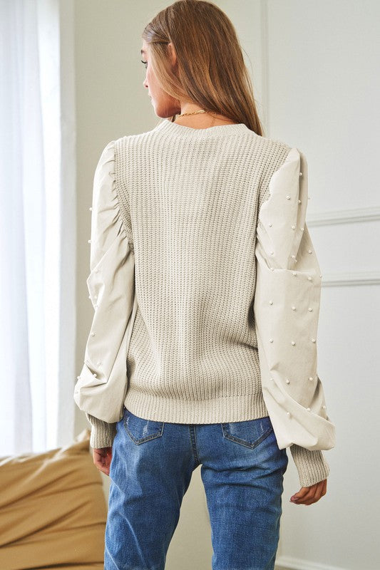 Elena Contrast Sleeves Sweater