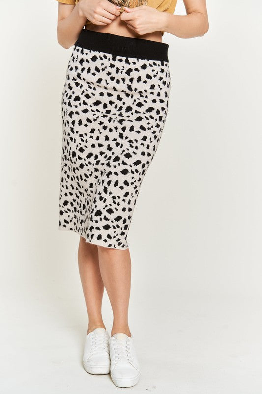 Feisty Animal Print Sweater Skirt