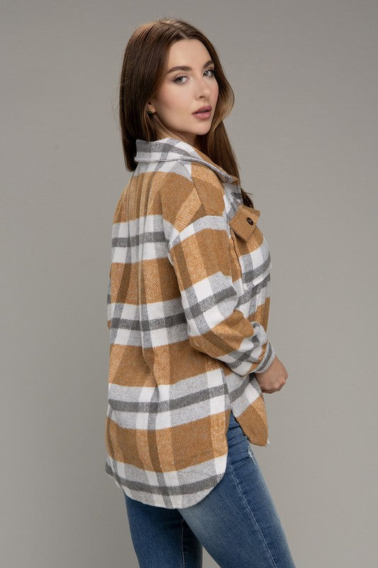 Corinna Plaid Long Sleeve Shacket