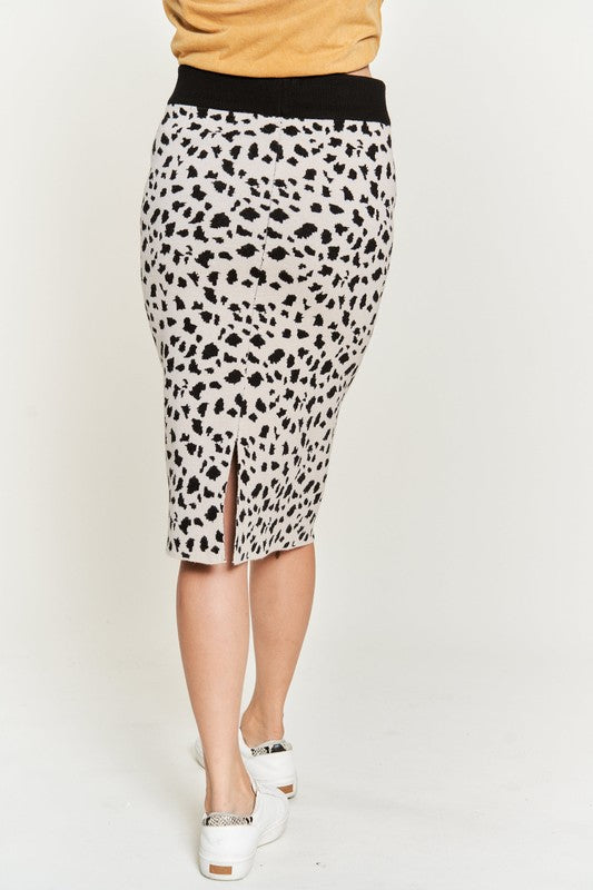 Feisty Animal Print Sweater Skirt