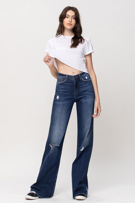 Rorie High Rise Distressed Wide Leg Jeans