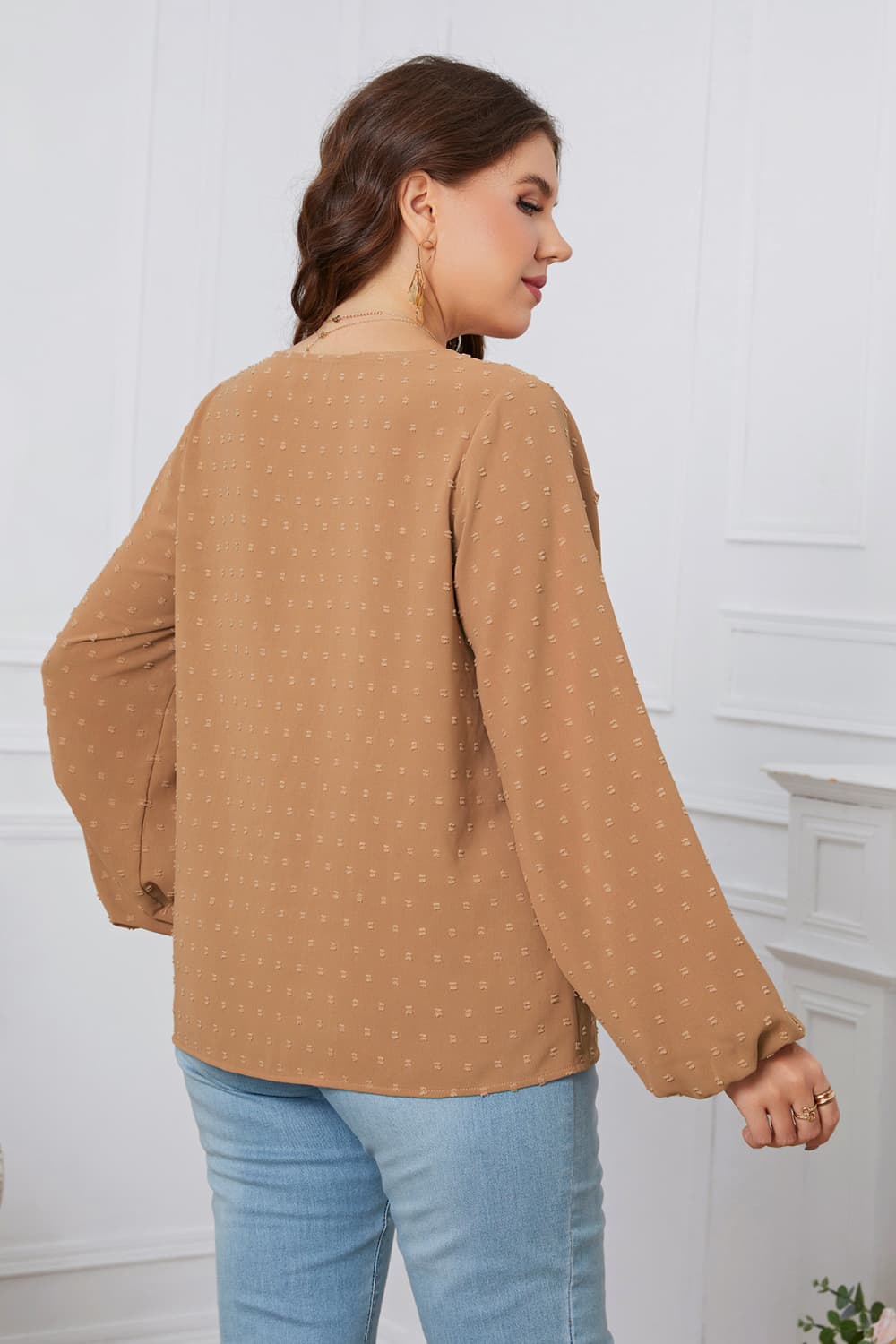 Melo Plus Size Swiss Dot Blouse