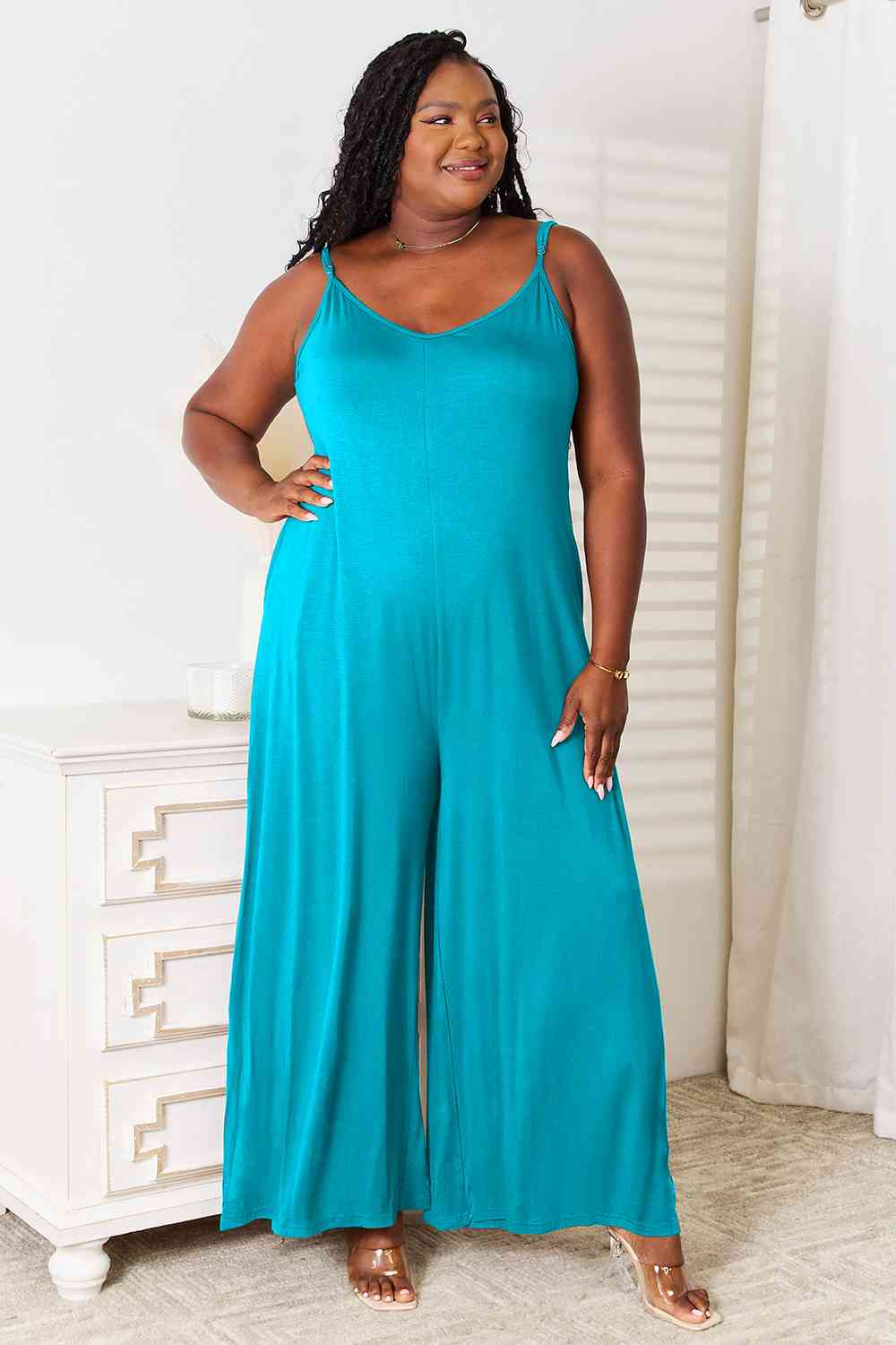 Olivia Soft Rayon Wide Leg Jumpsuit