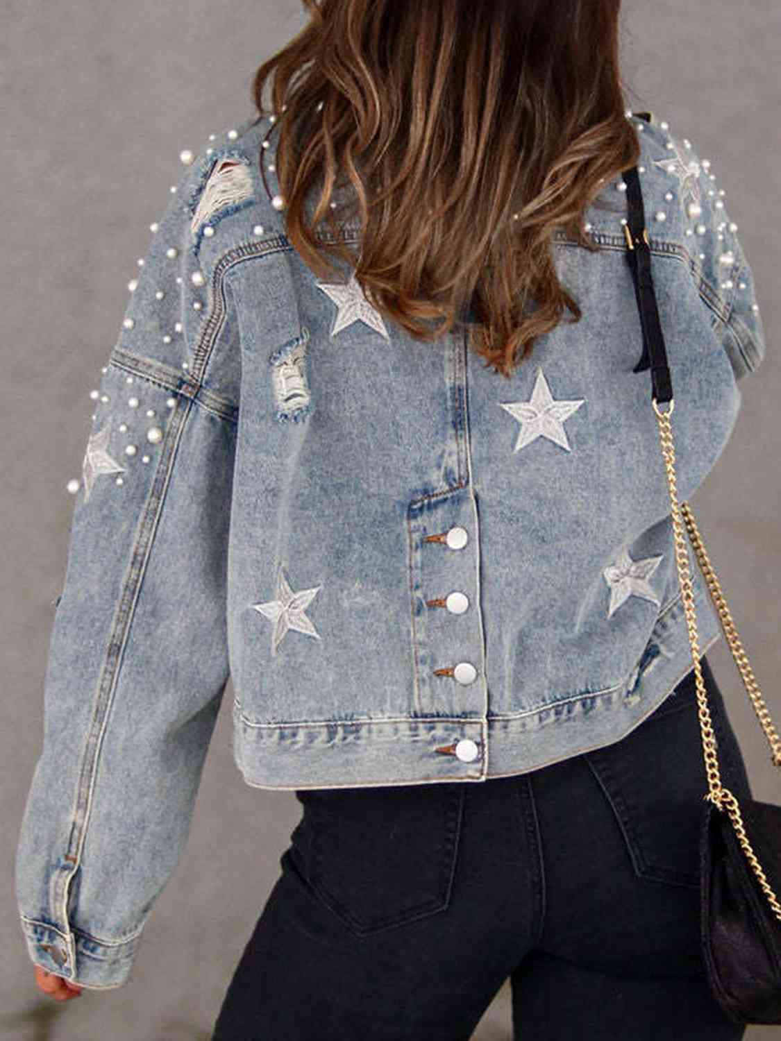 Jalen Denim Jacket with Pearls