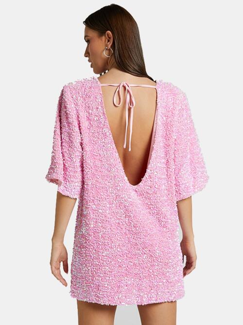 Maru Sequin Tie Back Mini Dress