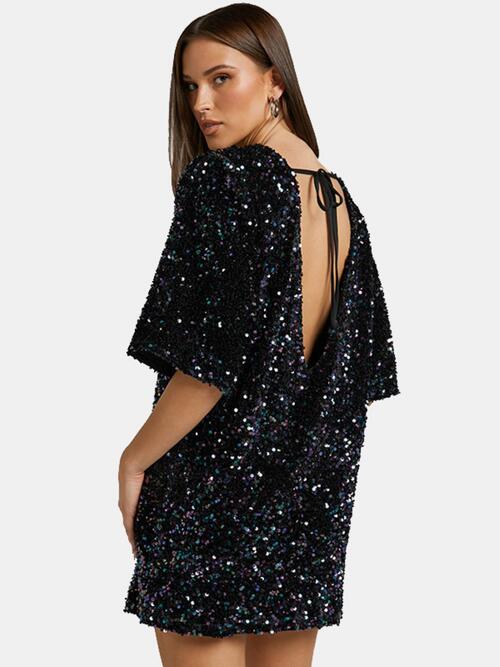 Maru Sequin Tie Back Mini Dress