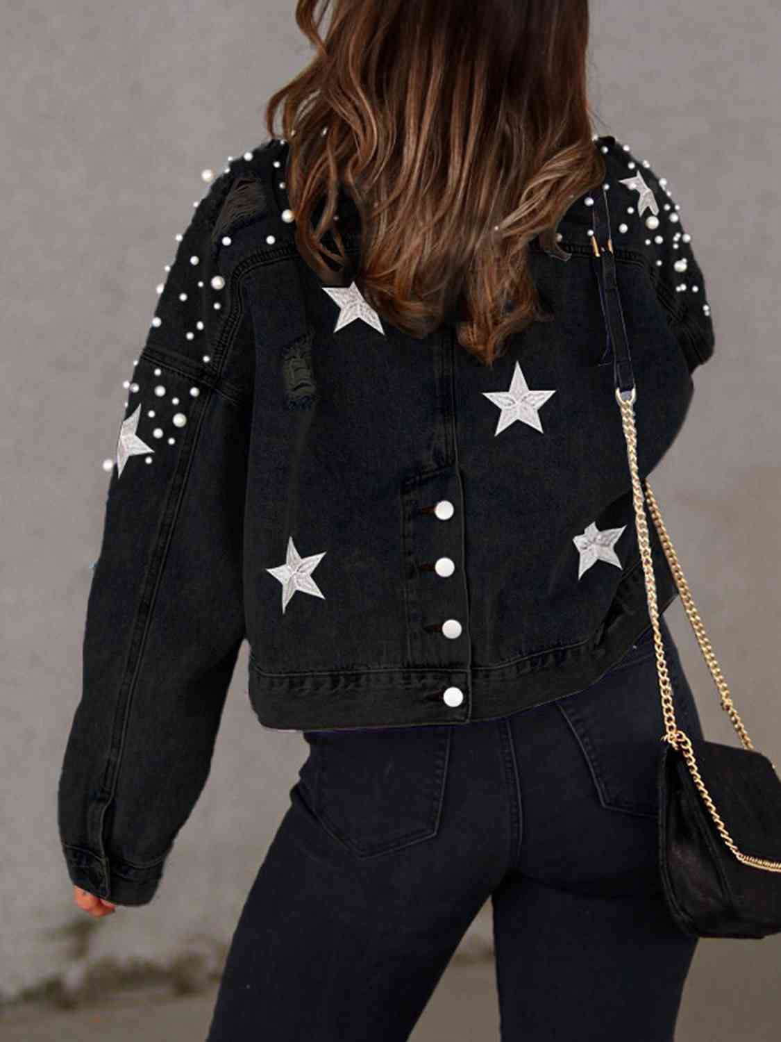 Jalen Denim Jacket with Pearls